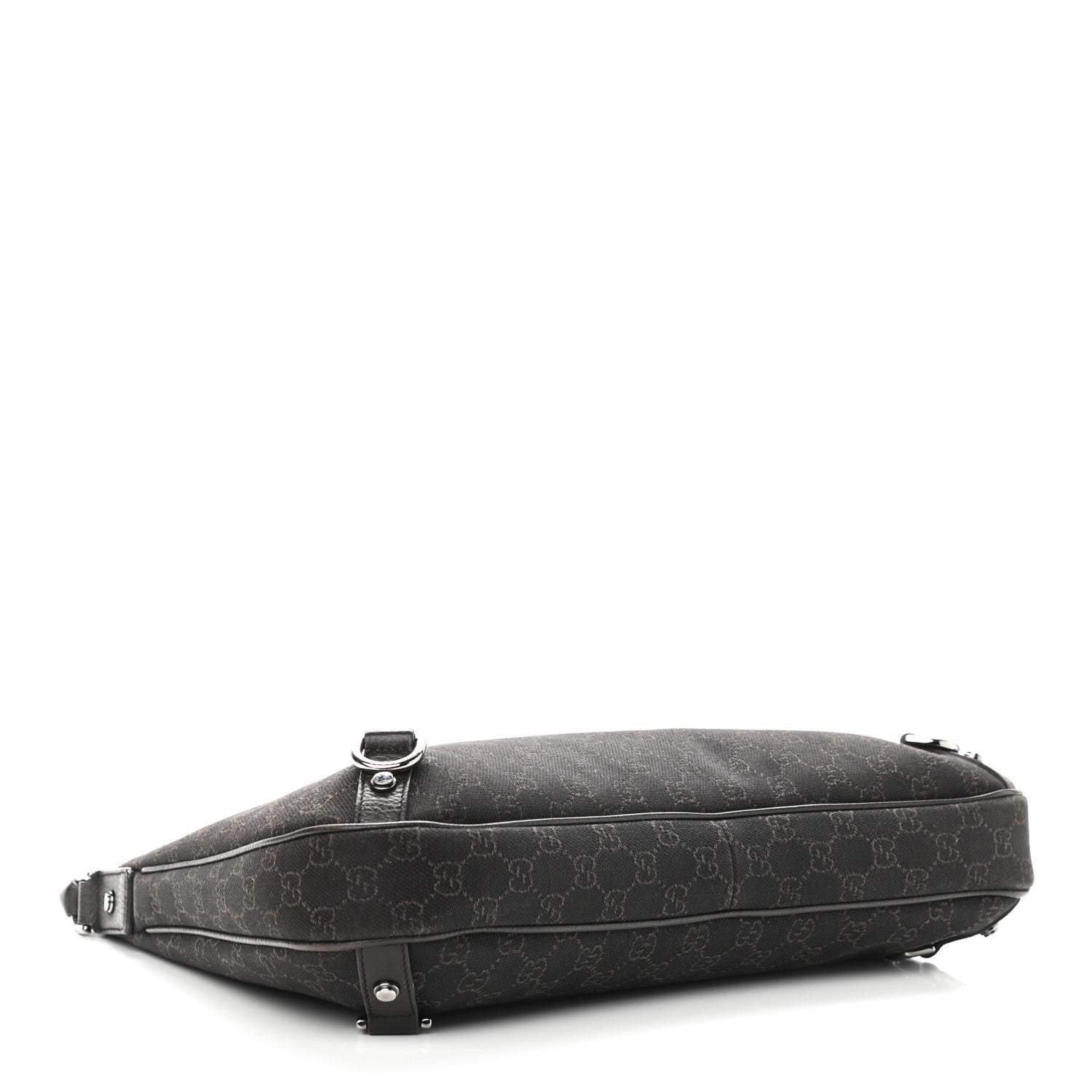 Gucci Denim Monogram Abbey D Ring Hobo Brown 4 of 9