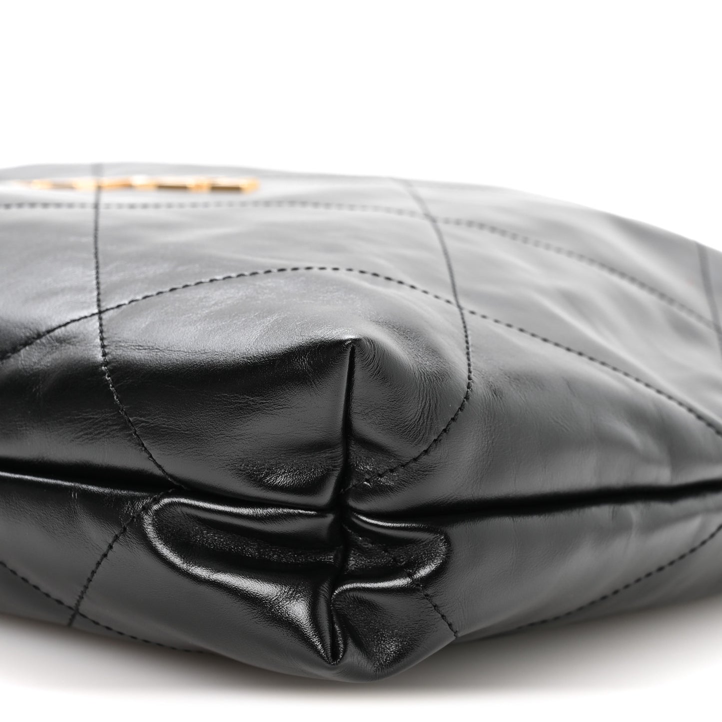 Shiny Calfskin Quilted Small Chanel 22 Black