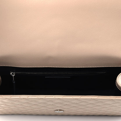 Saint Laurent Grain De Poudre Mixed Matelasse Large Triquilt Monogram Satchel Nude Powder 5 of 6