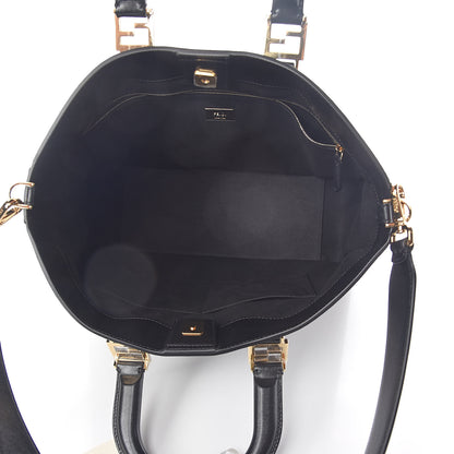 Fendi Vitello Glacier Medium FF Tote Black 5 of 8