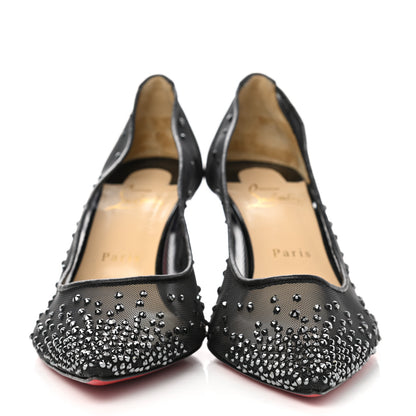 Christian Louboutin Rete Glitter Mini Specchio Strass Follies 70 Pumps 38 Black 4 of 11