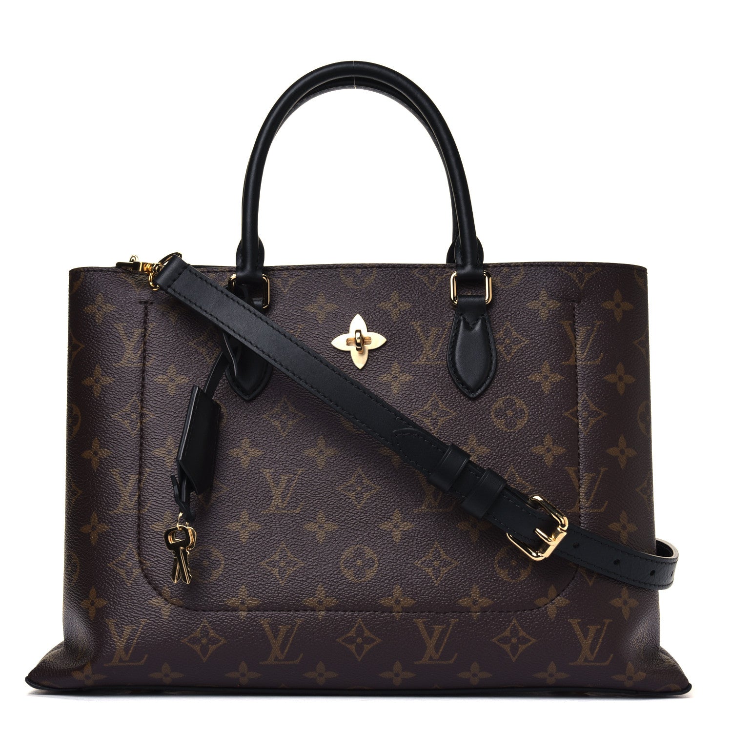Louis Vuitton Monogram Flower Tote Black 1 of 4