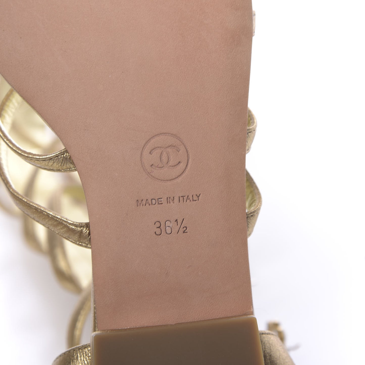 Metallic Lambskin Gripoix Gladiator Sandals 36.5 Gold