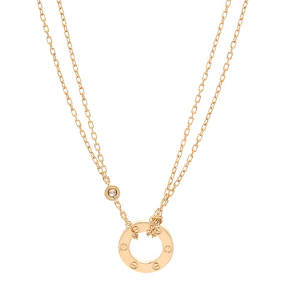 Cartier 18K Yellow Gold 2 Diamond LOVE Necklace 3 of 6