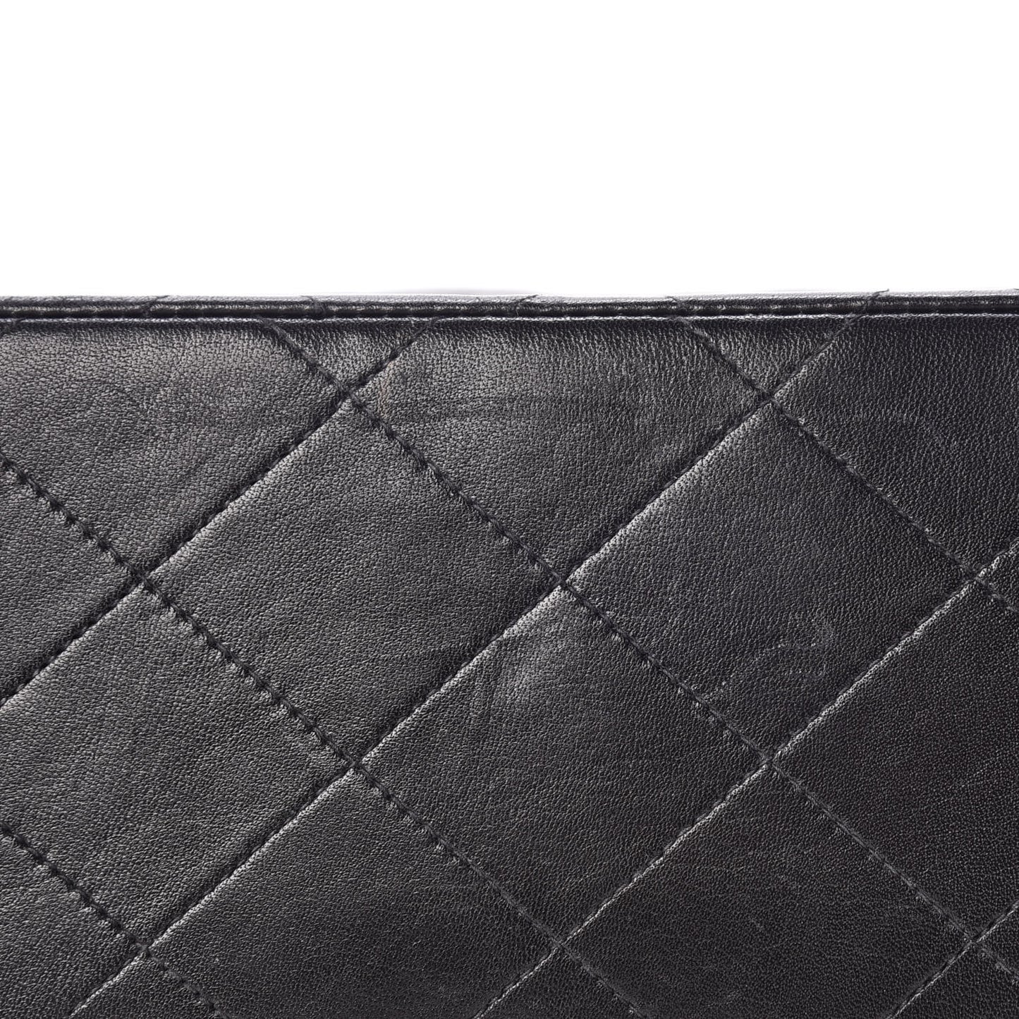 Lambskin Quilted XL Jumbo Single Flap Black