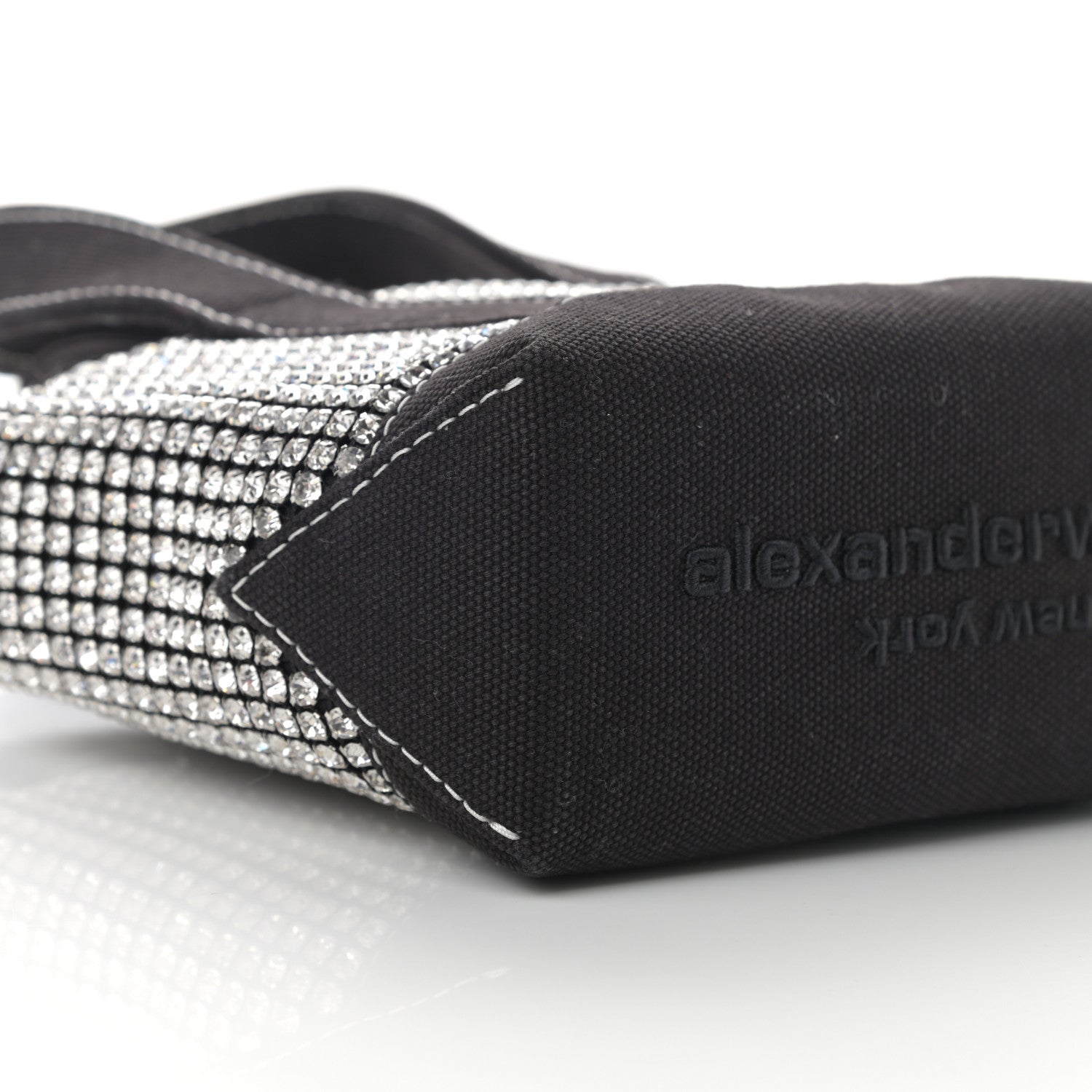 Alexander Wang Mesh Crystal Rhinestone Mini Crusier Tote Black Silver 10 of 12