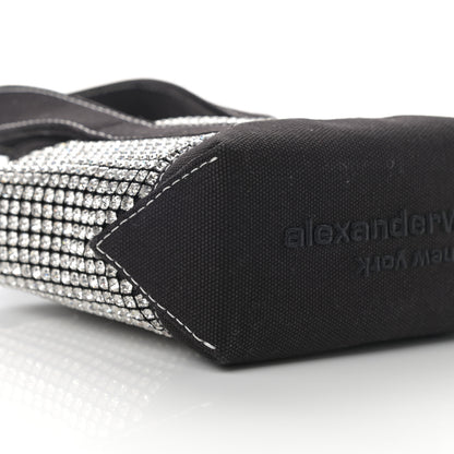 Alexander Wang Mesh Crystal Rhinestone Mini Crusier Tote Black Silver 10 of 12
