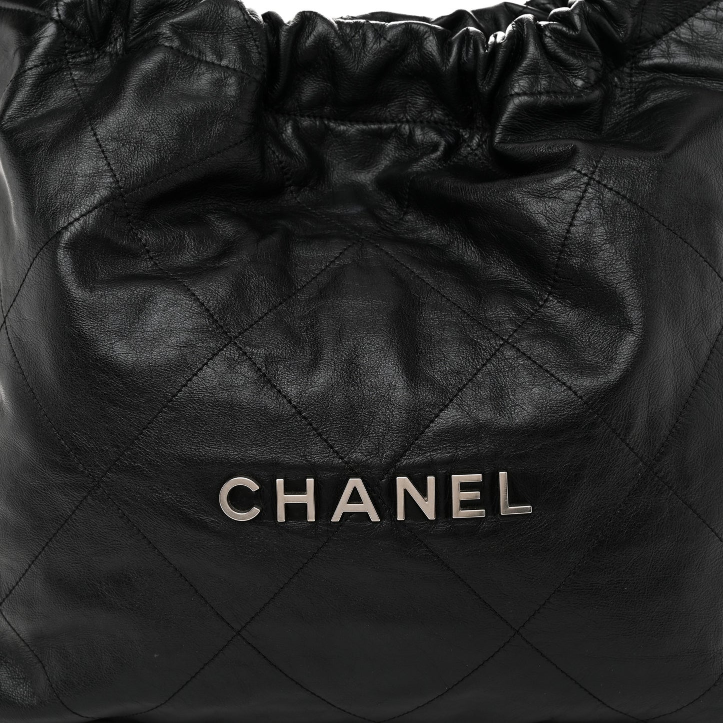 Shiny Calfskin Quilted Chanel 22 Black