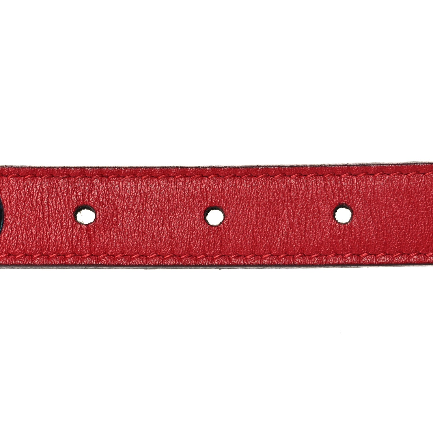 Gucci Calfskin Crystal Embellished Double G Belt 90 36 Hibiscus Red 3 of 5