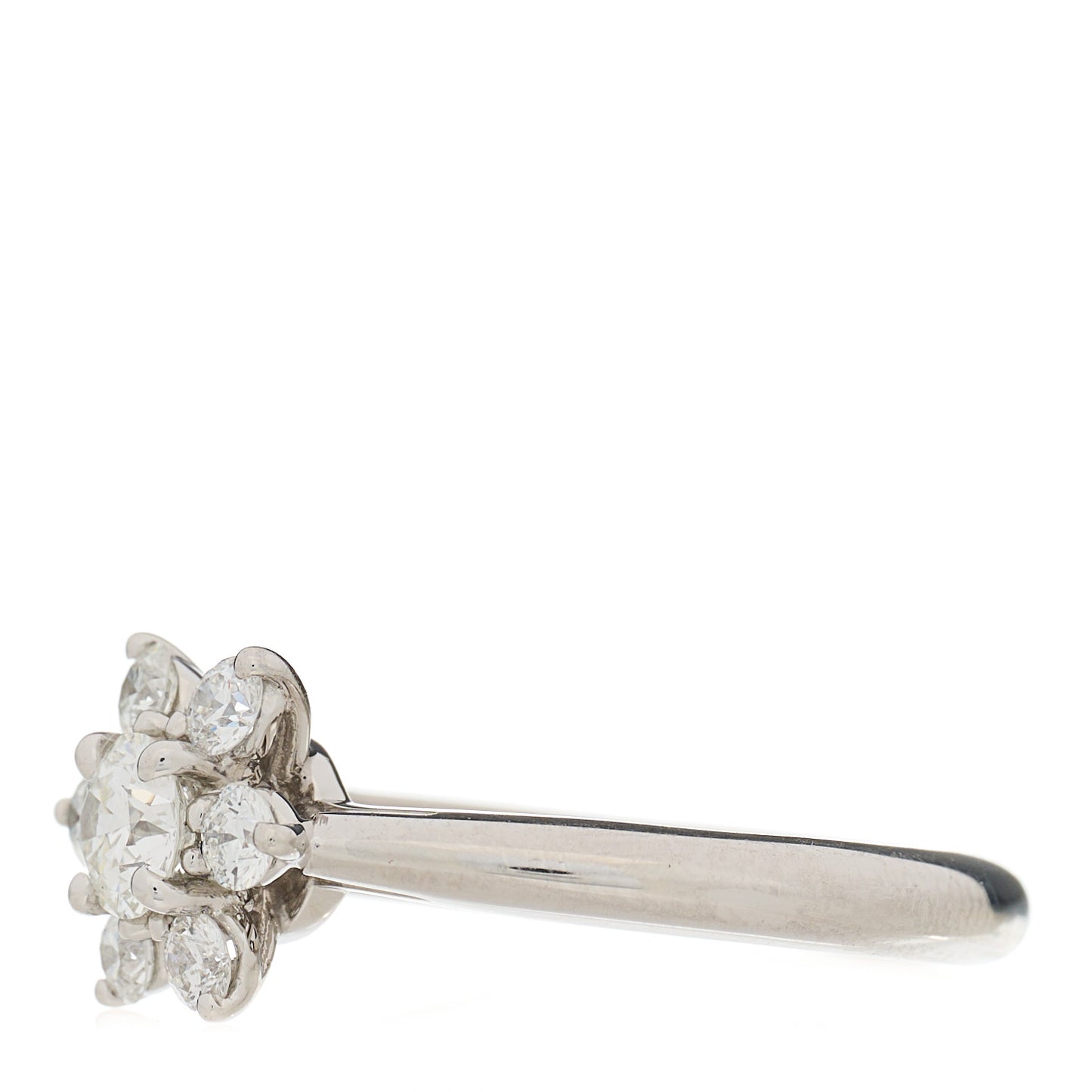 Platinum Diamond Flower Ring 48 4.5