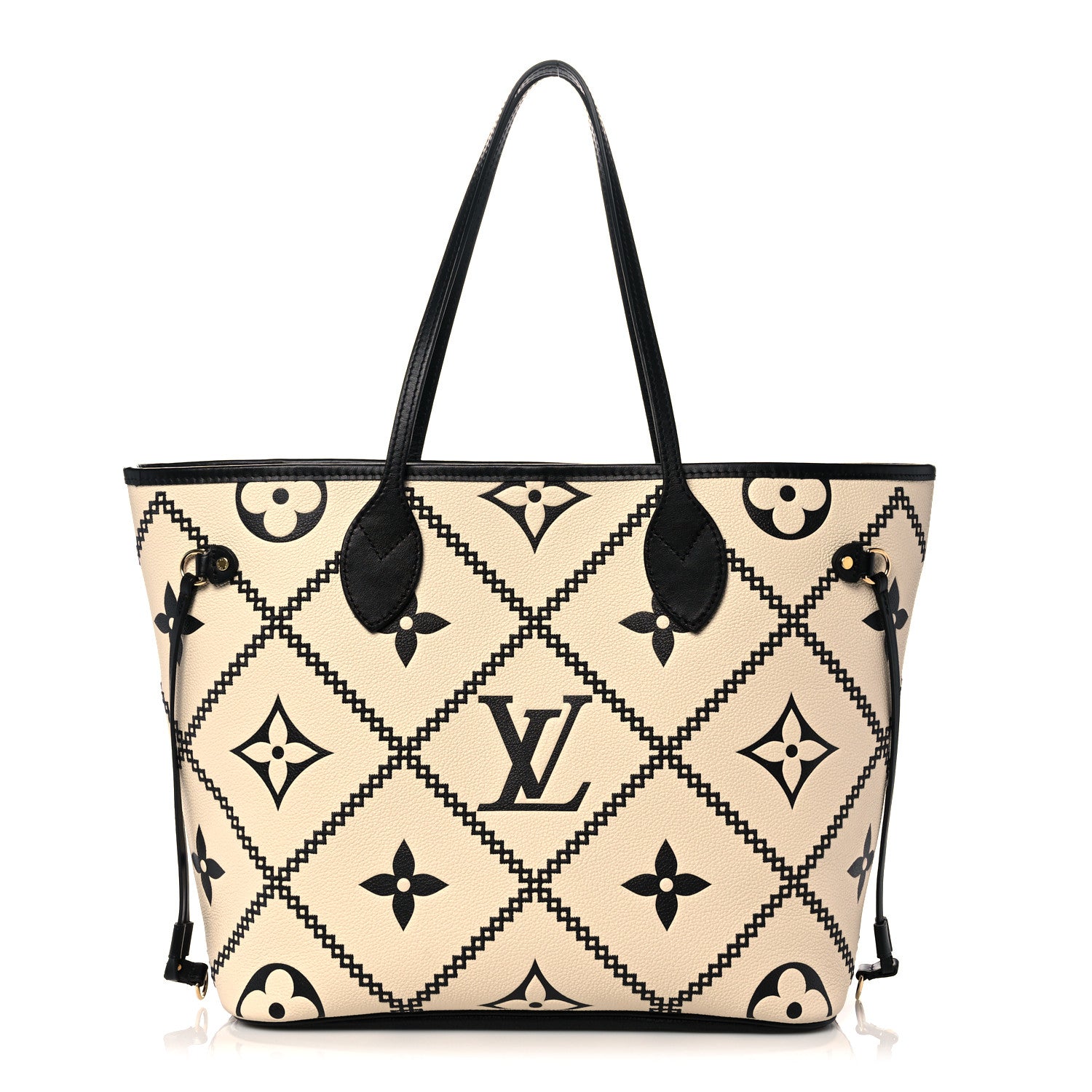 Louis Vuitton Empreinte Monogram Giant Broderies Neverfull MM Cream Black 1 of 10