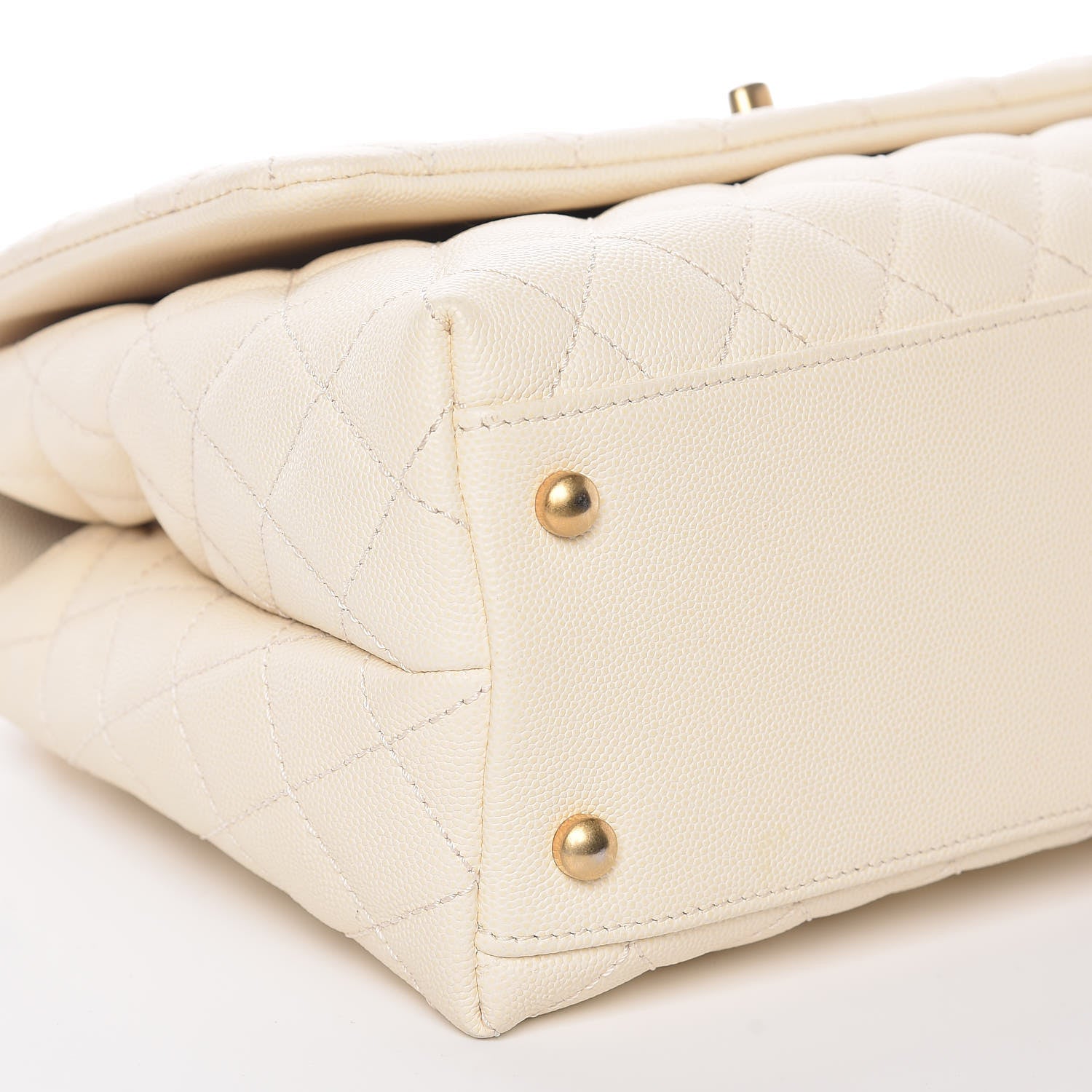 Chanel Caviar Lizard Quilted Small Coco Handle Flap Ivory 8 of 10