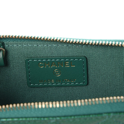 Chanel Metallic Caviar Quilted Key Holder Case Green 6 of 8