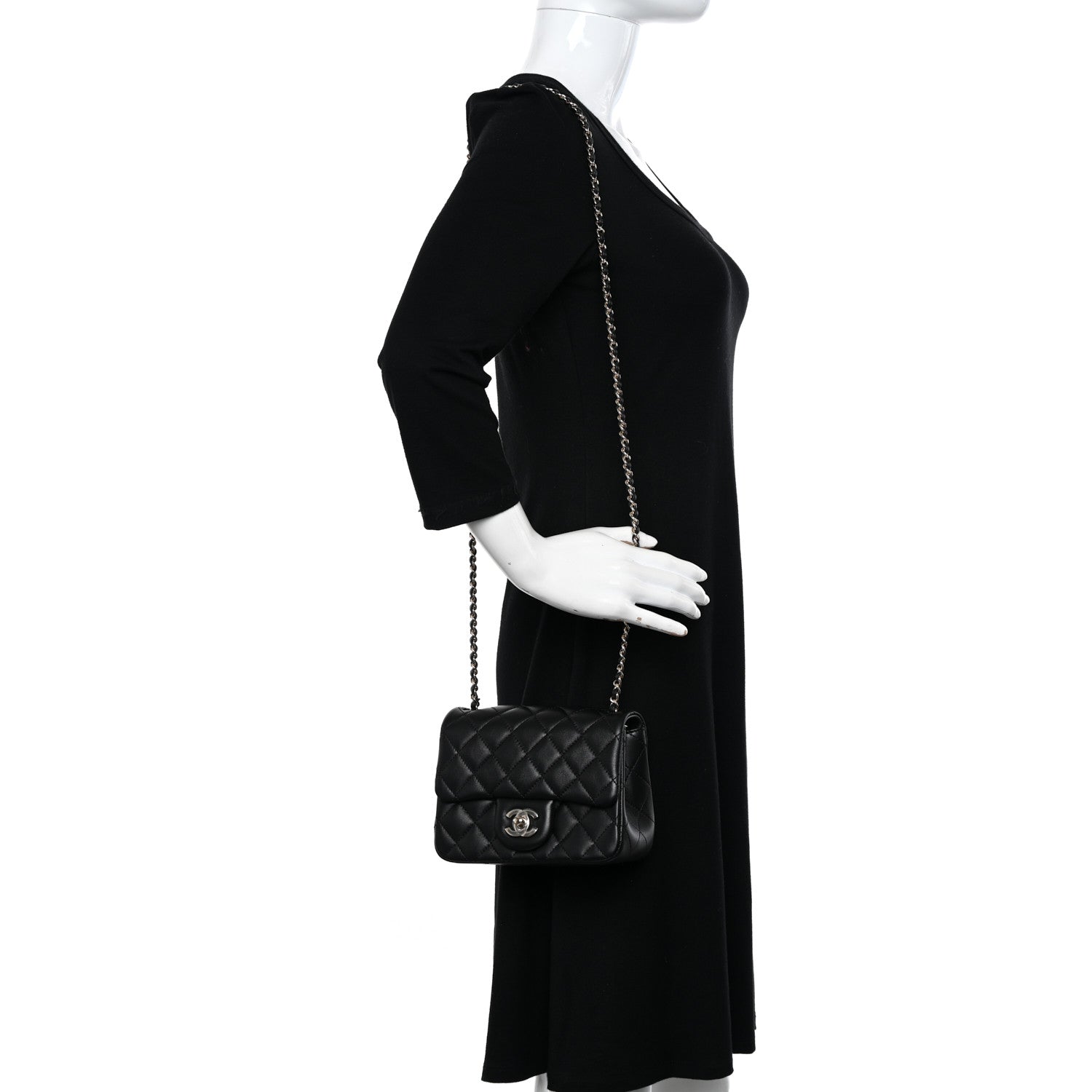 Chanel Lambskin Quilted Enamel Mini Pearl Crush Flap Black 2 of 10