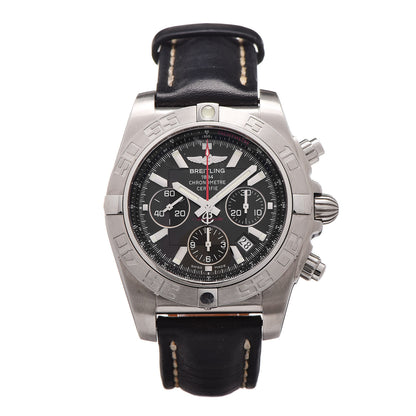 Breitling Stainless Steel Calfskin 44mm Chronomat 44 Flying Fish Automatic Watch Black AB011010 1 of 6
