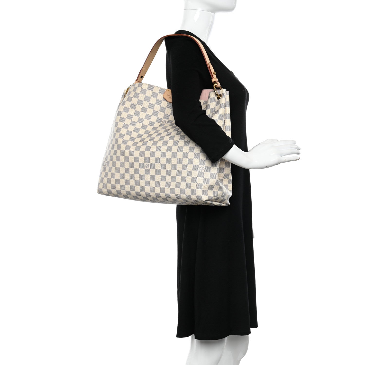 Louis Vuitton Damier Azur Graceful MM Rose Ballerine 2 of 11