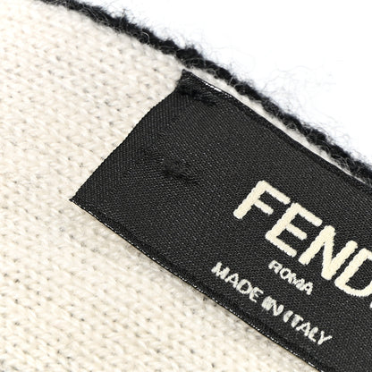 Fendi Cashmere Knit FF Scarf Black White 7 of 7