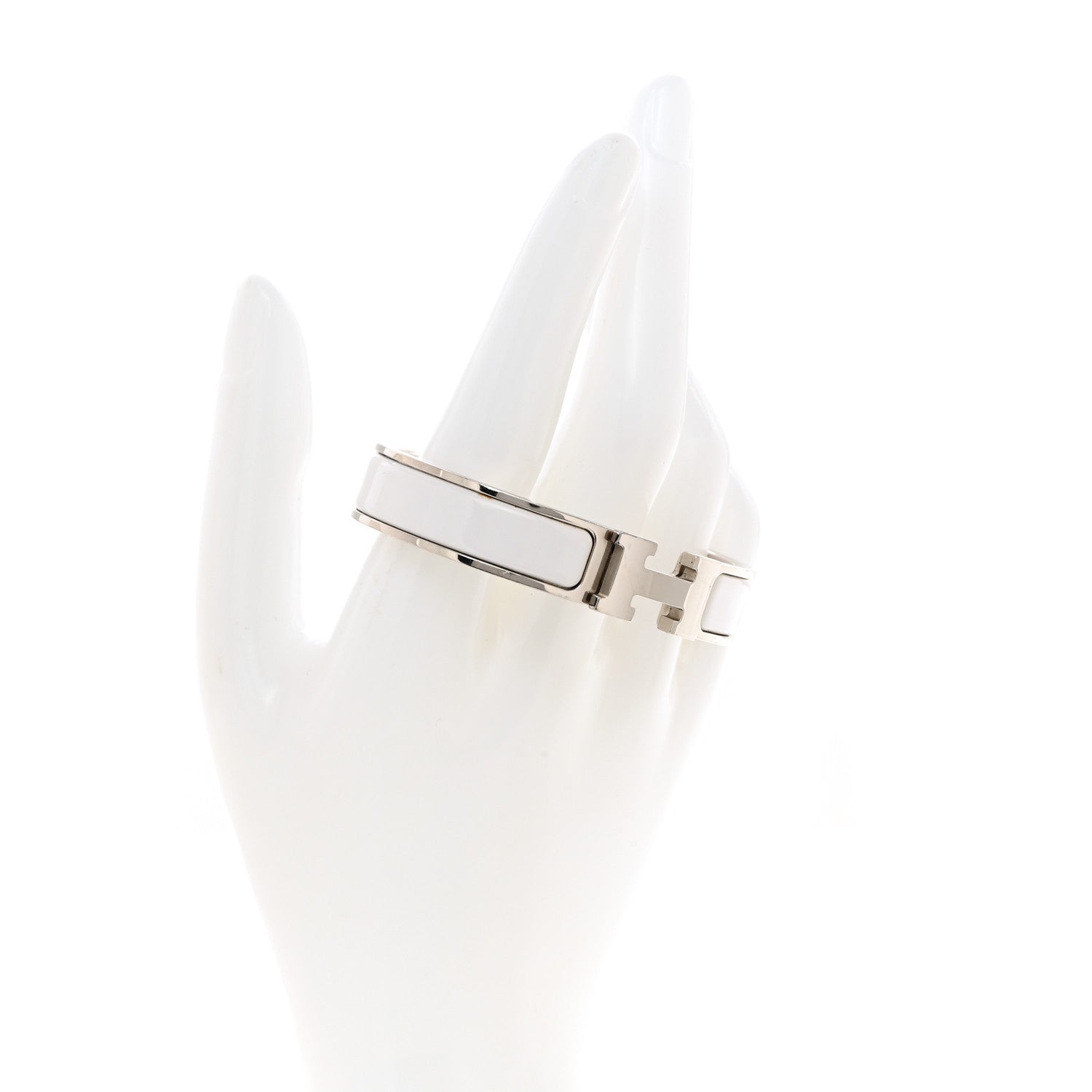 Hermes Enamel Narrow Clic Clac H Bracelet PM White 2 of 6