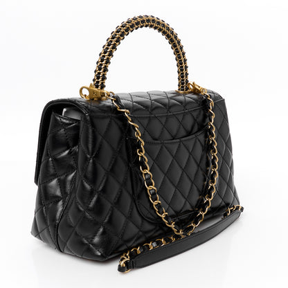 Chanel Calfskin Quilted Small Coco Chain Handle Flap Black 3 of 11