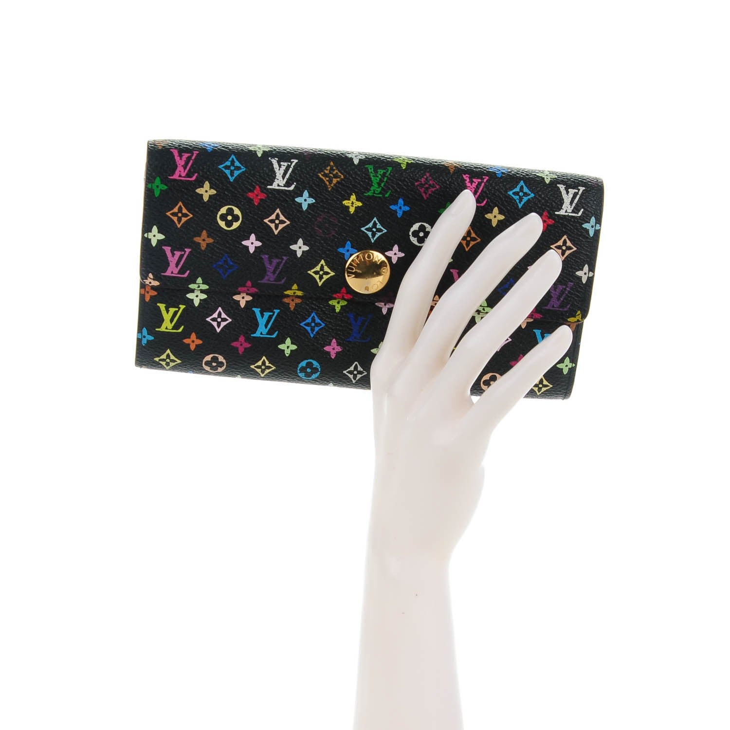 Louis Vuitton Monogram Multicolor Sarah Wallet Black 2 of 8