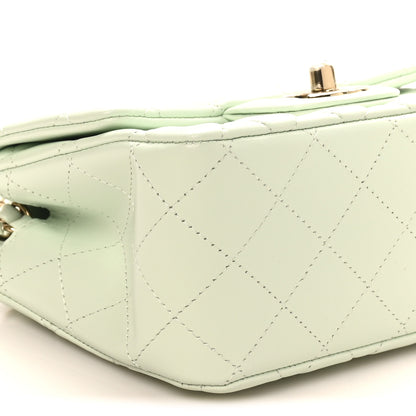 Chanel Lambskin Quilted Mini Square Flap Light Green 9 of 11