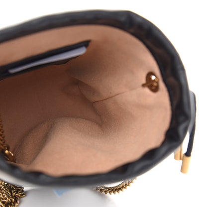 Gucci Calfskin Matelasse Mini GG Marmont 2.0 Bucket Bag Black 5 of 8