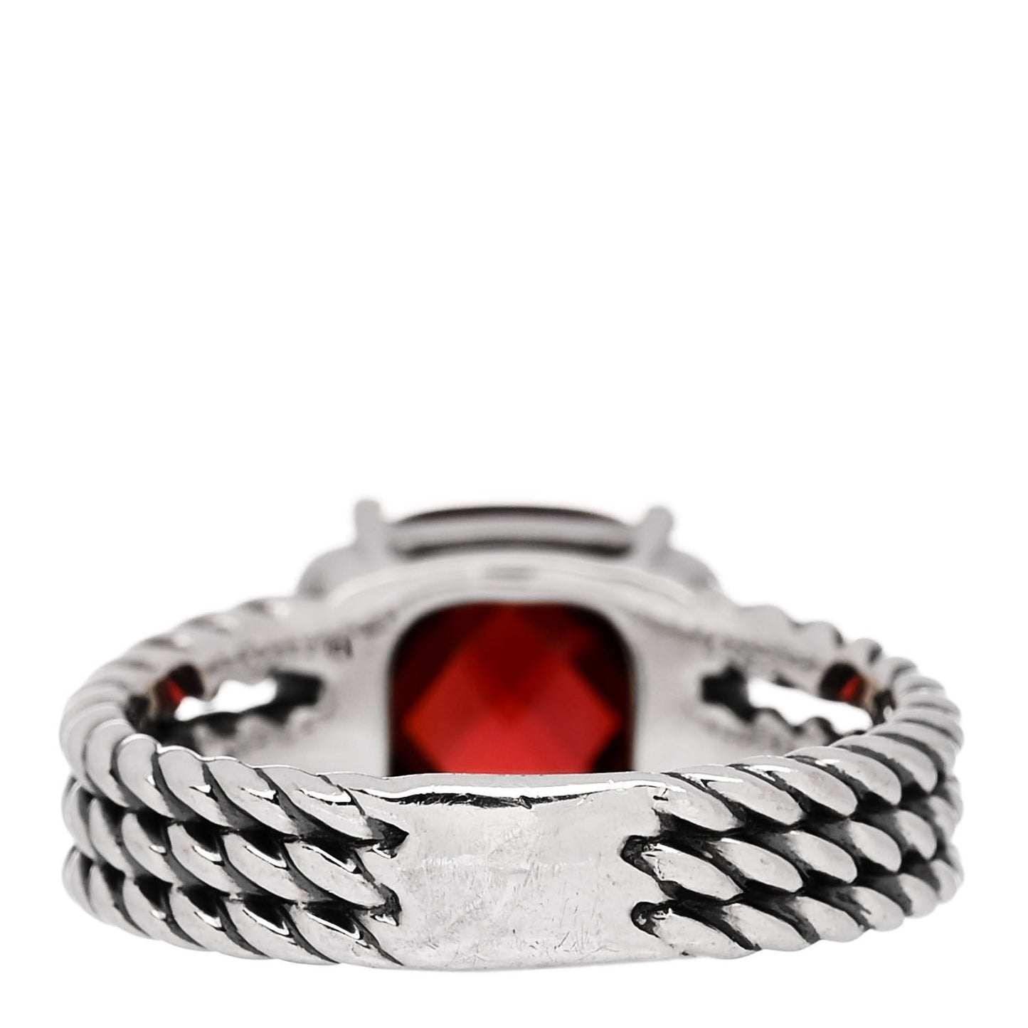 Sterling Silver Diamond Garnet 10mm Petite Wheaton Ring 54 6.75