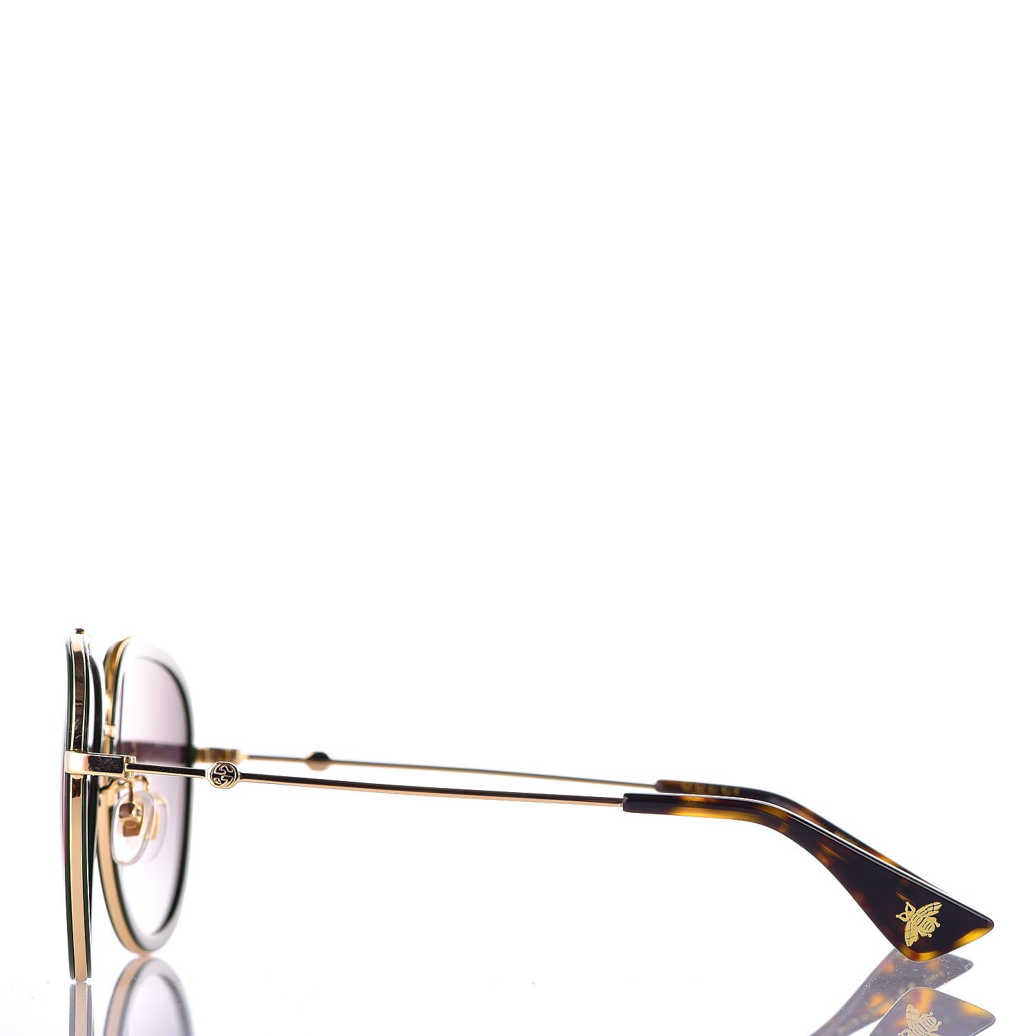 Gucci Web Aviator Sunglasses GG0062S Green Red 2 of 8