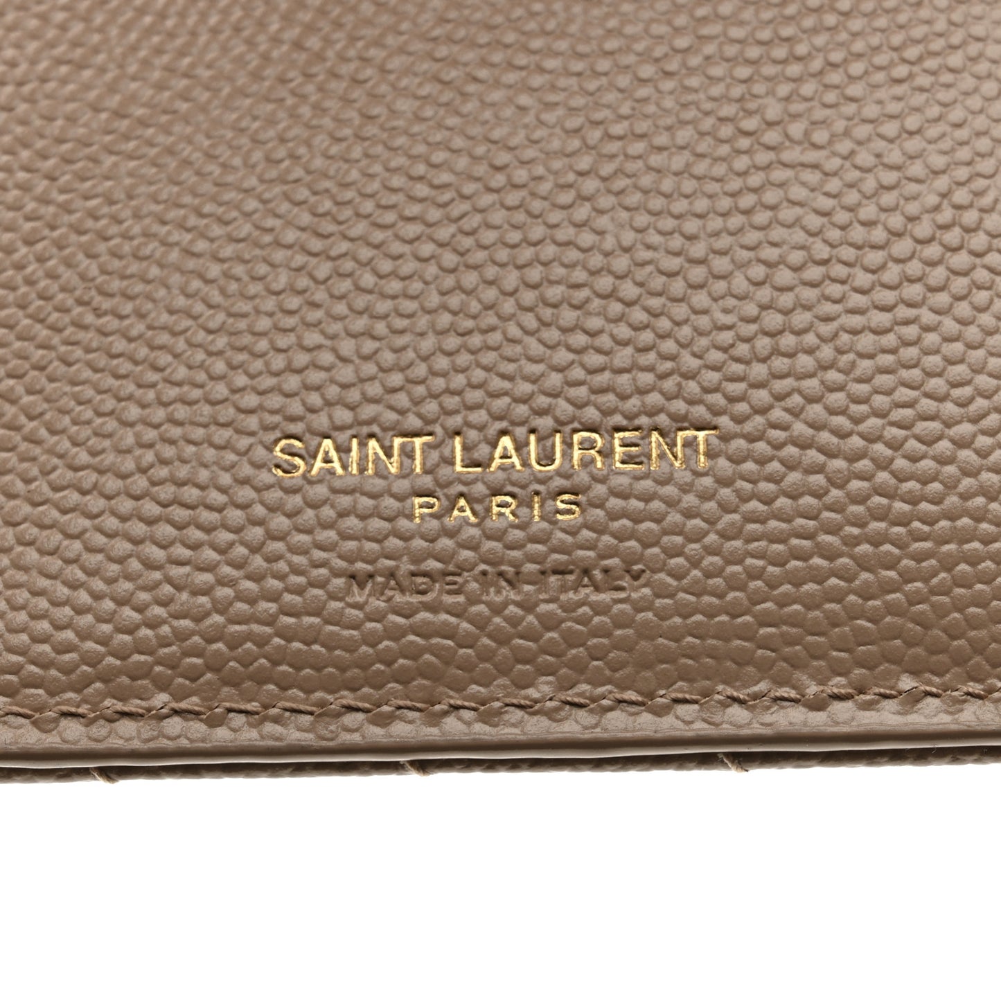 Grain De Poudre Matelasse Chevron Monogram Zipped Card Case Dark Beige