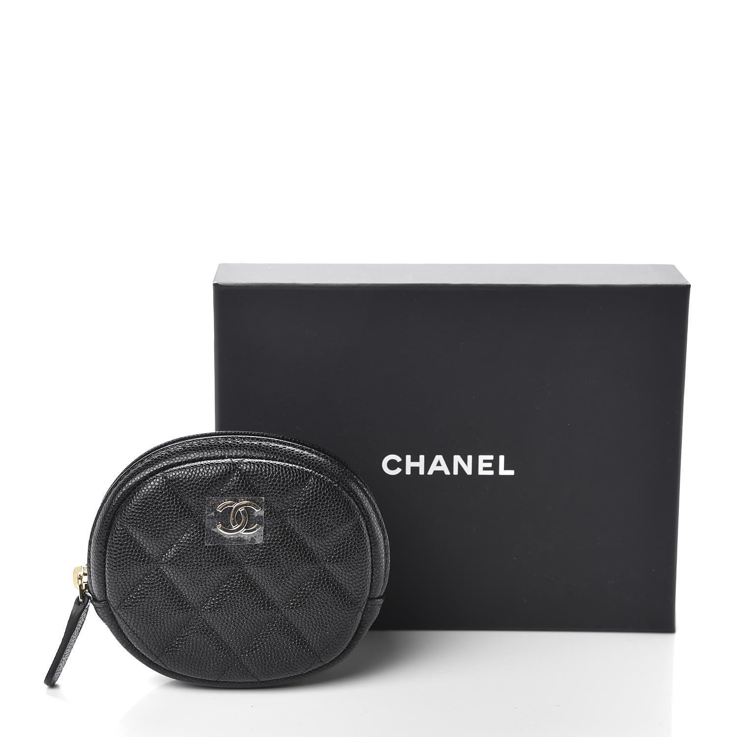 Chanel Caviar Quilted Zip Around Classic Coin Purse Black 8 of 8