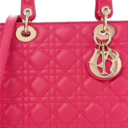 Christian Dior Lambskin Cannage Medium Lady Dior Fuchsia 8 of 15