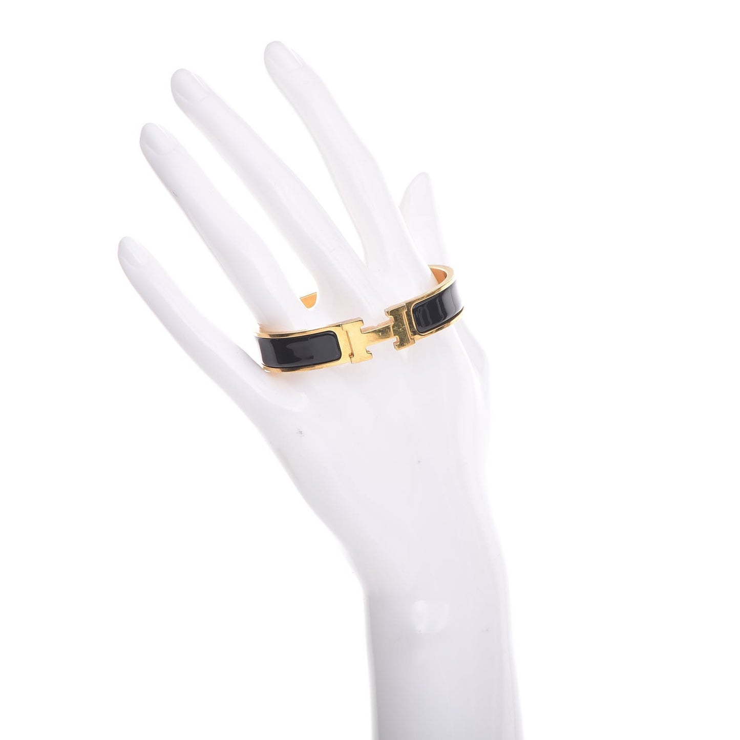 Enamel Narrow Clic Clac H Bracelet PM Black
