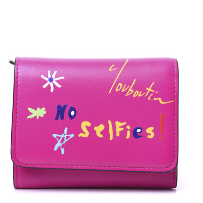 Christian Louboutin Calfskin No Selfies Script Mini Loubigaga Wallet Pink 1 of 7