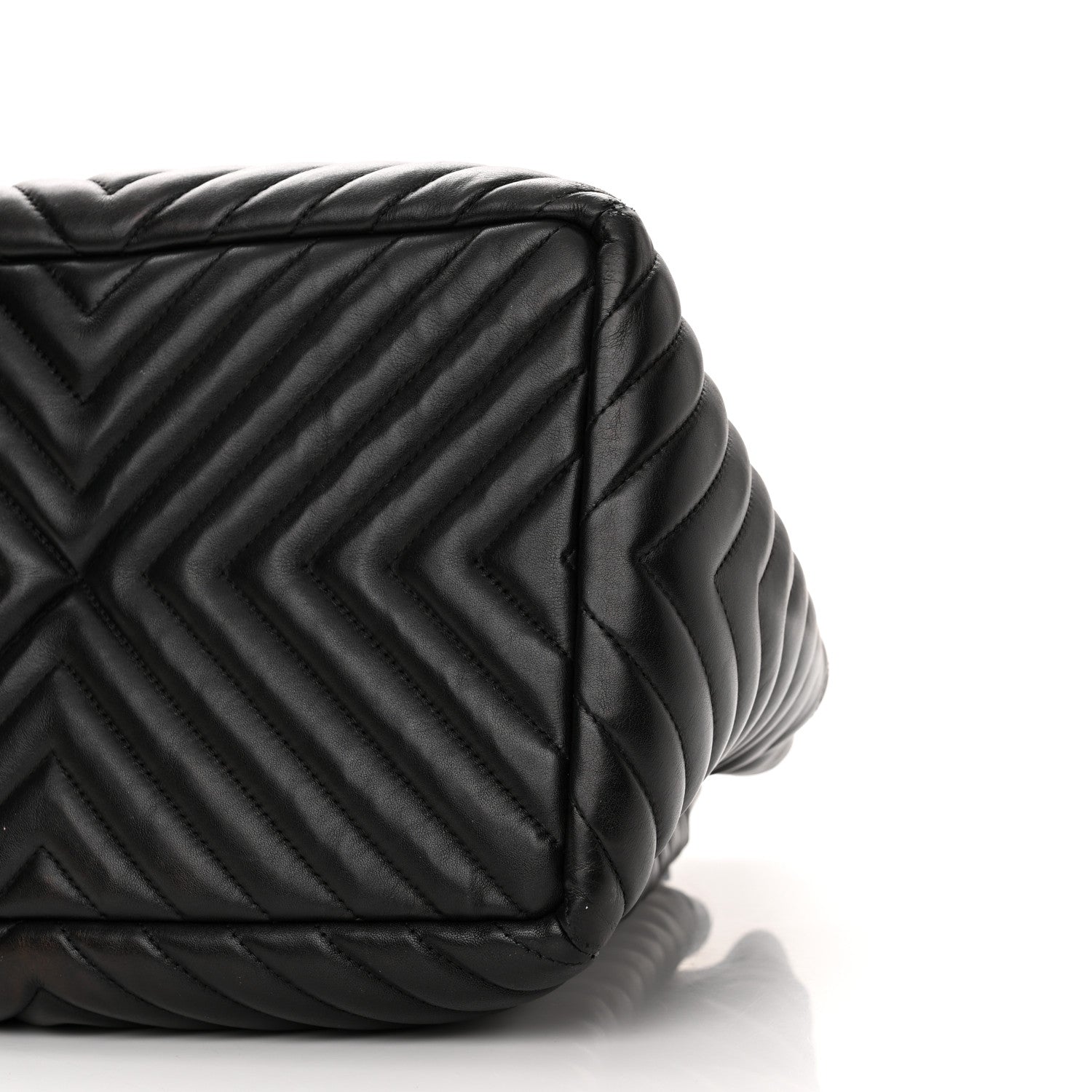 Chanel Lambskin Chevron Large Urban Spirit Drawstring Bag Black 10 of 10