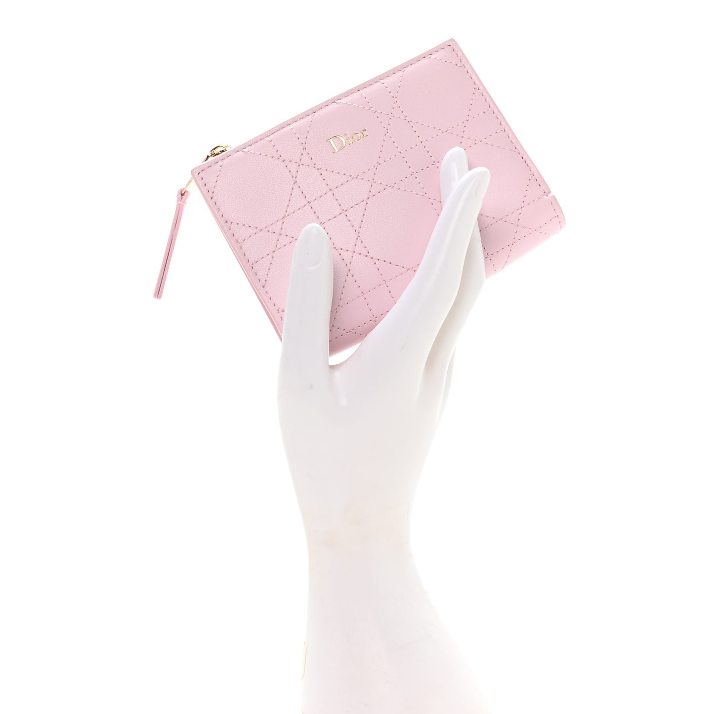 Lambskin Cannage Trianon Dahlia Wallet Rose Songe