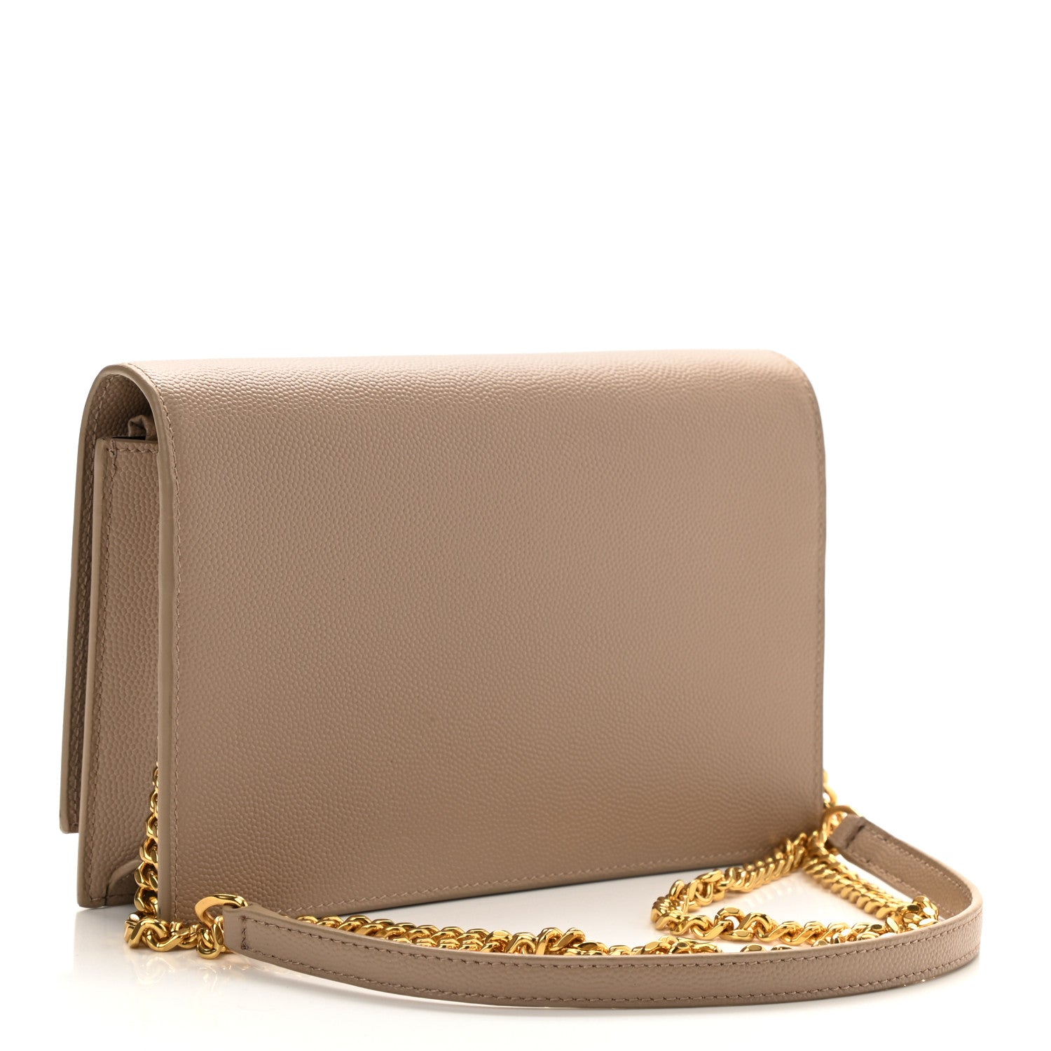 Saint Laurent Smooth Calfskin Classic Monogram Kate Tassel Chain Wallet Dark Beige 3 of 8
