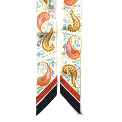 Hermes Silk Guepards Bandana Twilly Jaune Soufre Orange 2 of 4