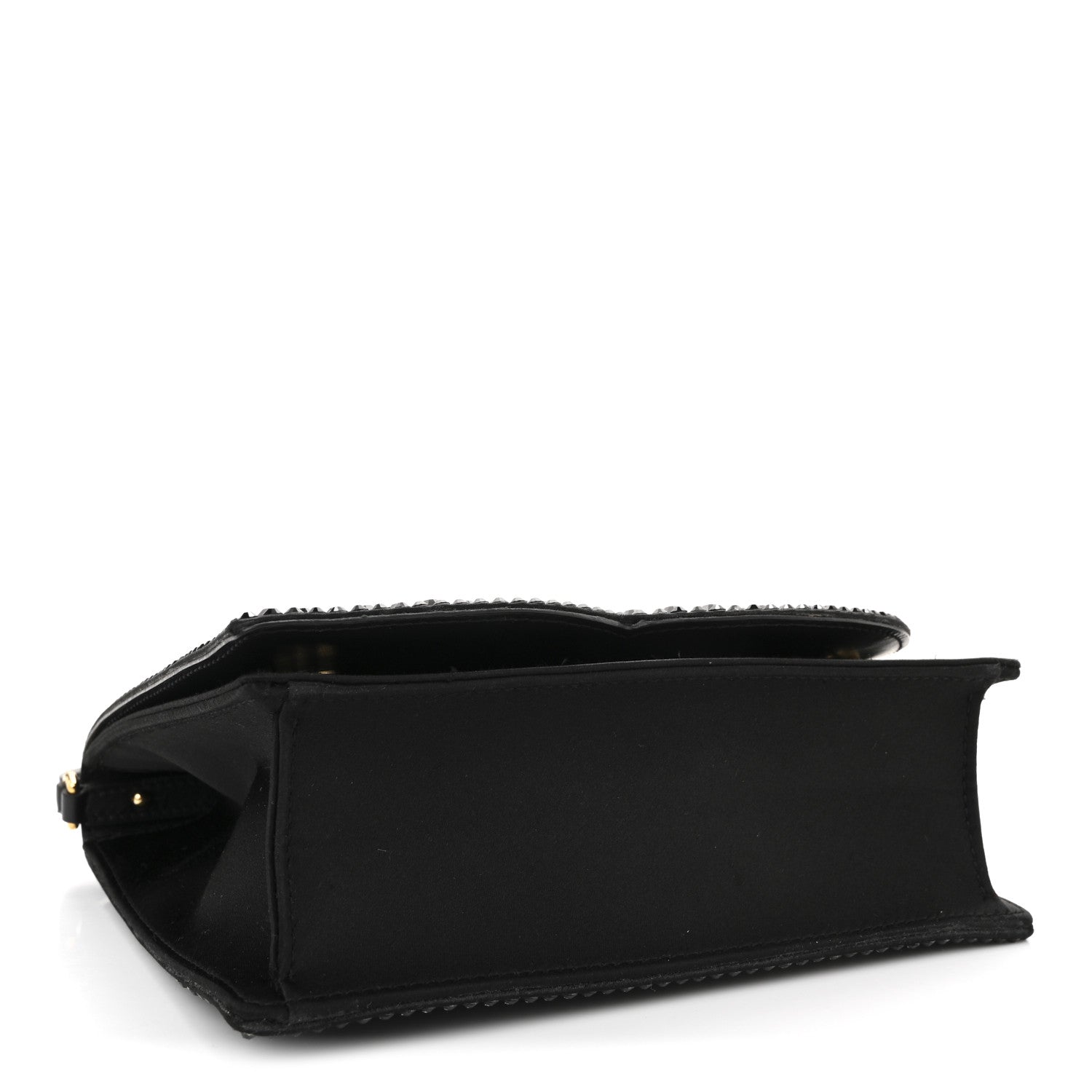 Dolce & Gabbana Satin Crystal DG Logo Flap Crossbody Bag Black 4 of 11