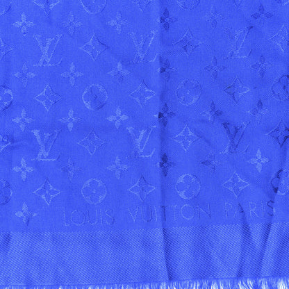 Louis Vuitton Wool Silk Monogram Shawl Blue 2 of 3