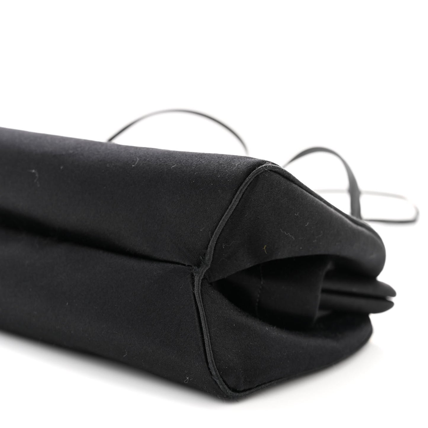 Satin Crystal Panther Clutch Black