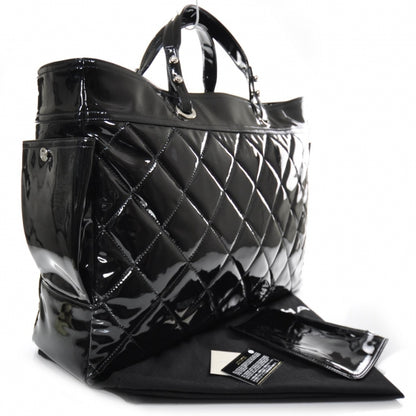 Chanel Vinyl Quilted Paris Biarritz XL Tote Black 2 of 9