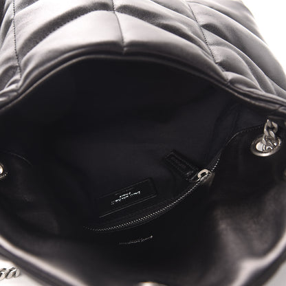 Saint Laurent Lambskin Quilted Small Loulou Puffer Monogram Chain Satchel Black 5 of 11