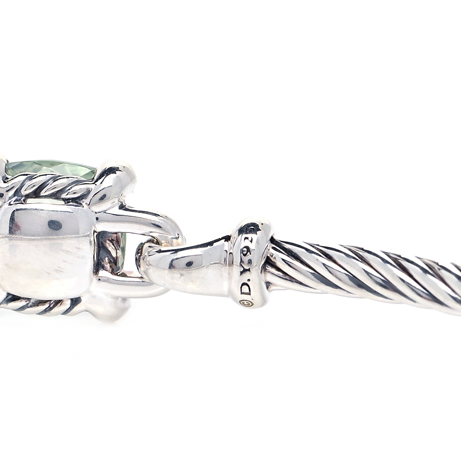 David Yurman Sterling Silver Prasiolite Diamond 8mm Chatelaine Bracelet 9 of 12