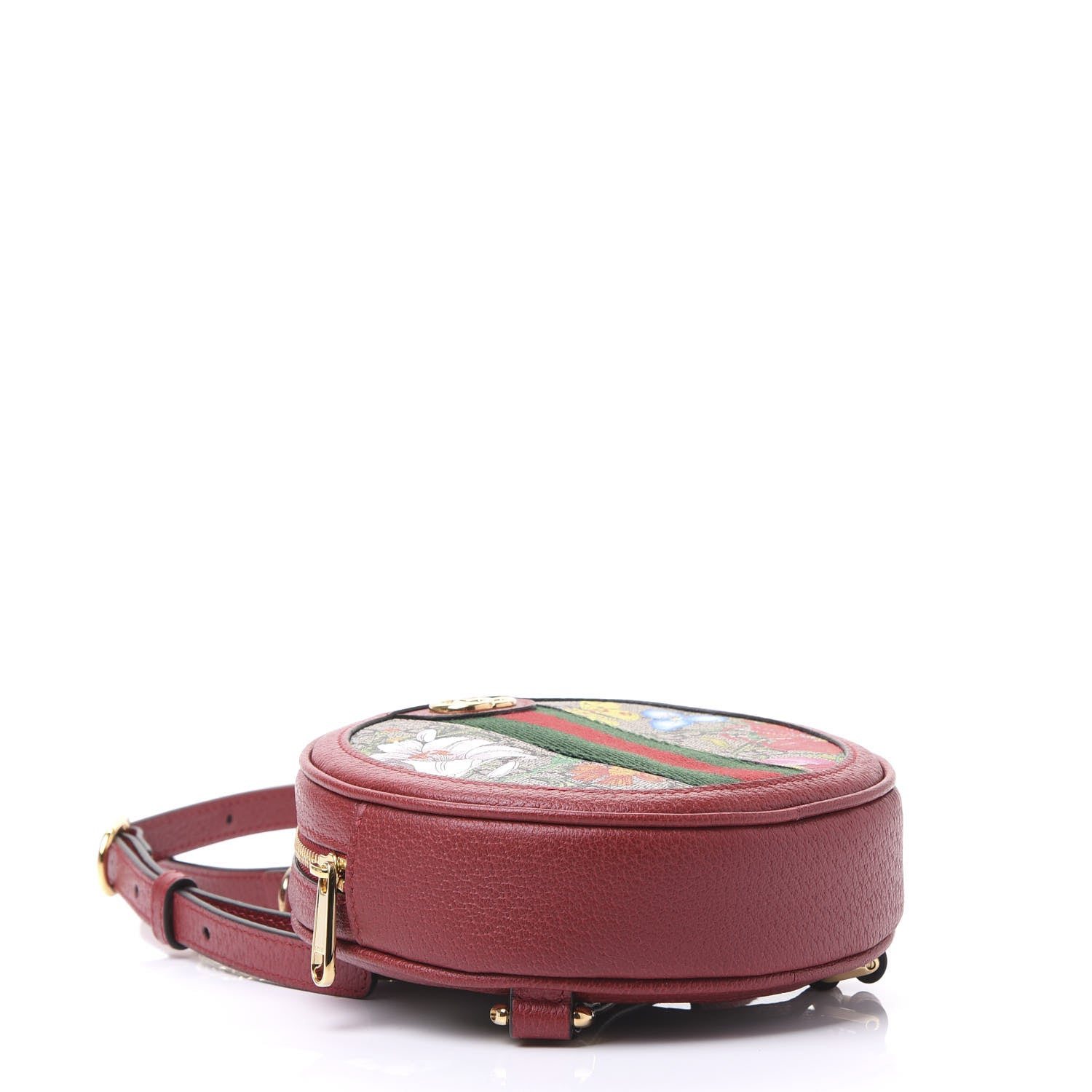 Gucci GG Supreme Monogram Web Flora Mini Ophidia Round Backpack Red 3 of 9