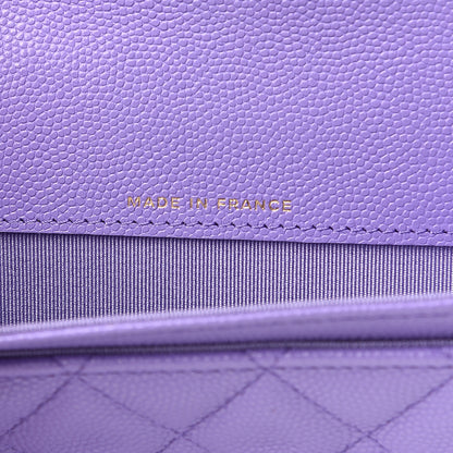 Chanel Caviar Quilted Flap Card Holder Wallet Purple 5 of 7