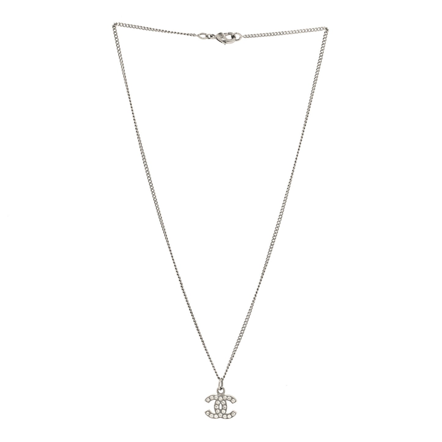 Crystal Timeless CC Necklace Silver