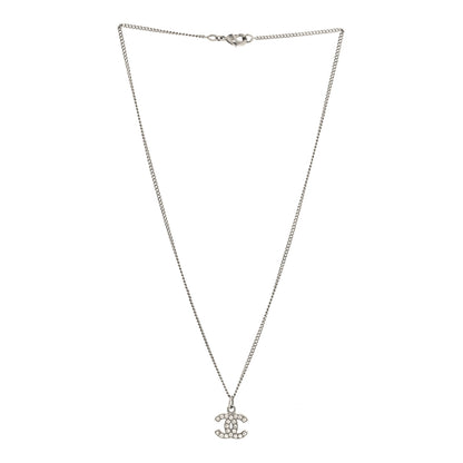 Chanel Crystal Timeless CC Necklace Silver 3 of 5