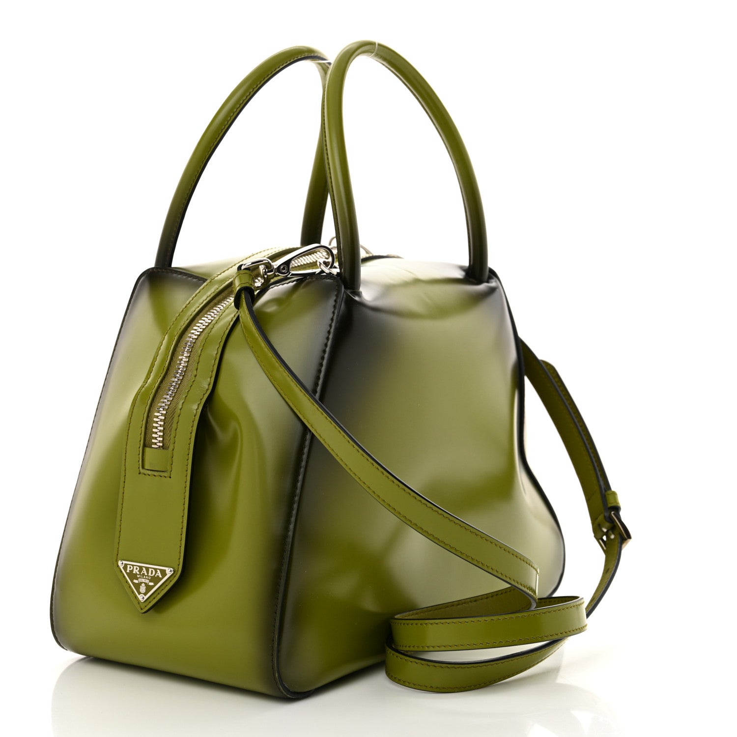 Prada Spazzolato Small Supernova Handbag Edera Sfumato 3 of 10