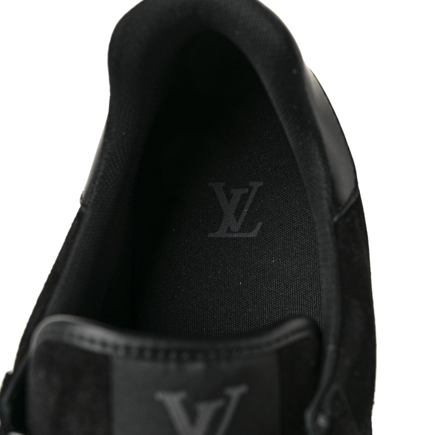 Suede Mens LV Trainer Sneakers 9 Black