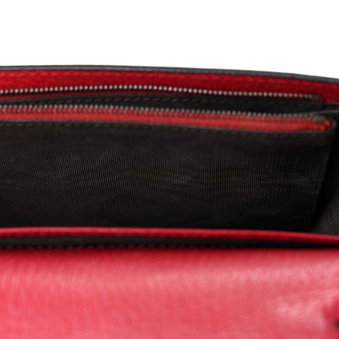 GG Supreme Monogram Web Queen Margaret Chain Wallet Red